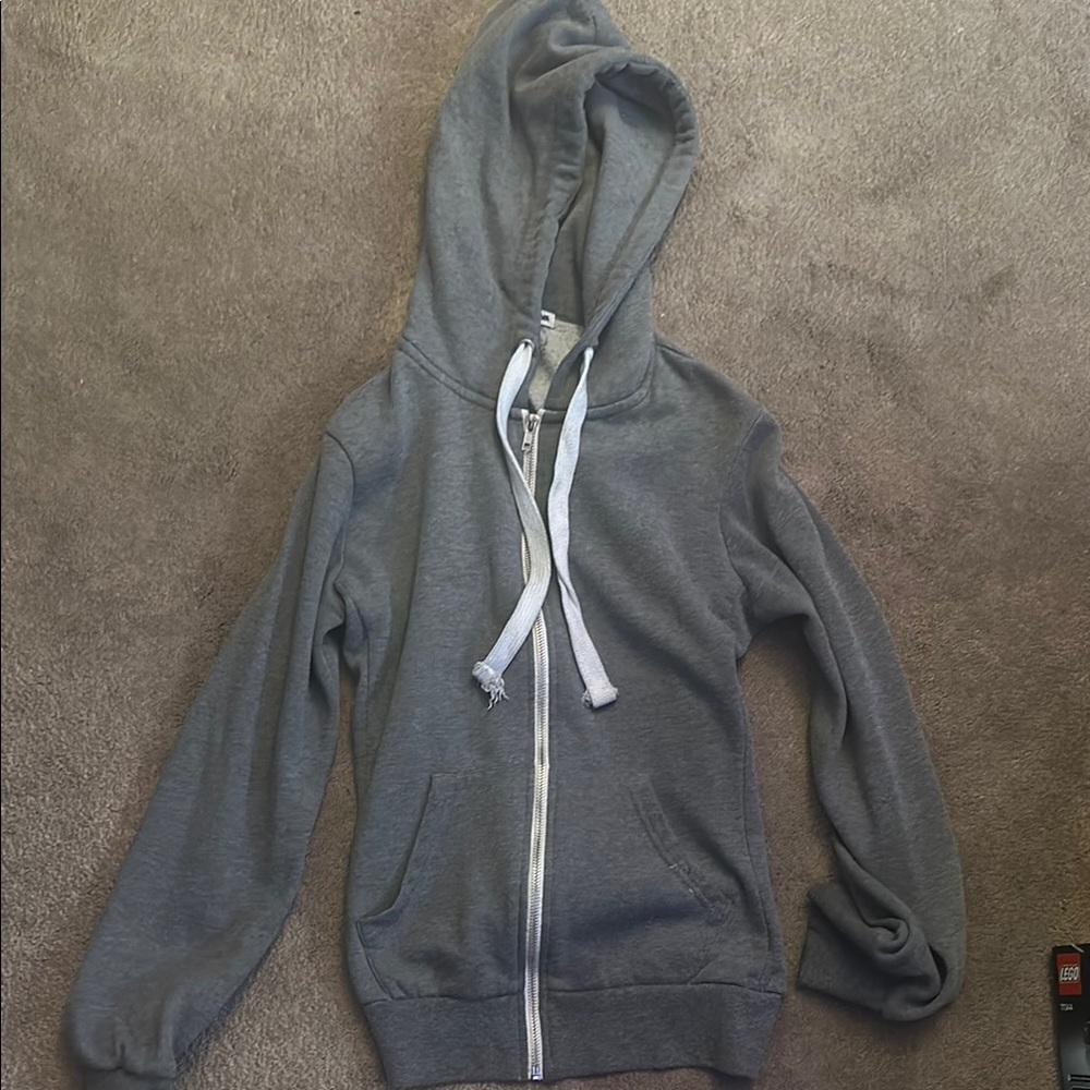 Fashion Nova Gray Zip-Up Hoodie